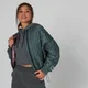 Oversized Quilted Bomber Jacket - Harmaa
