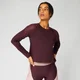 Metallic Long Sleeve Top — Tumman punainen