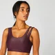 Metallic Asymmetric Sports Bra — Tumman punainen