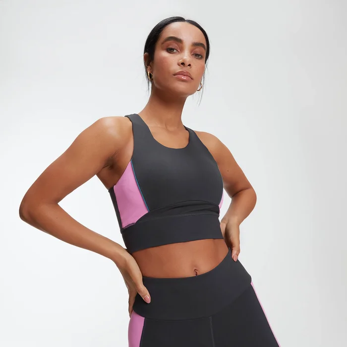 Power Longline Crop Top - Musta