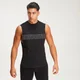 Rest Day Slogan Drop Armhole Tank - Musta