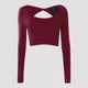Power Mesh Long Sleeve Top - Oxblood