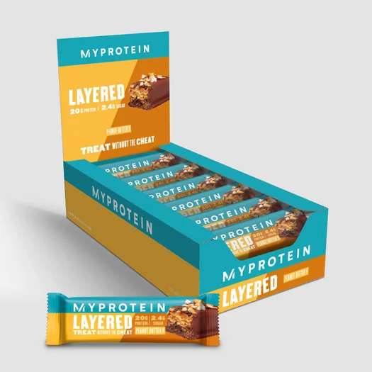 6 Layer Bar proteiinipatukka - 12 x 60g - Maapähkinävoi