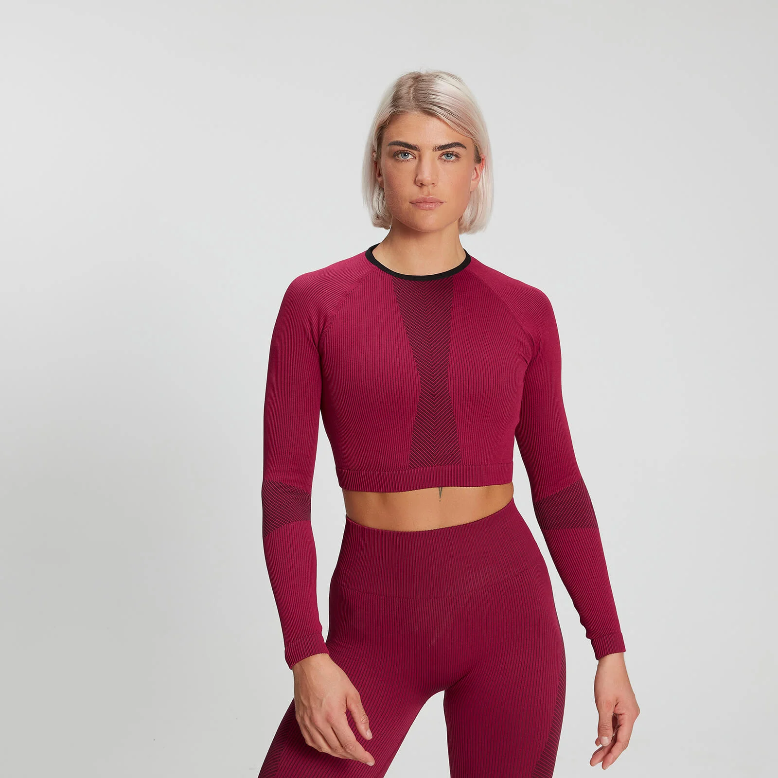 Naisten MP Training Ribbed Seamless Long Sleeve -toppi − Luumu - XS Image 1