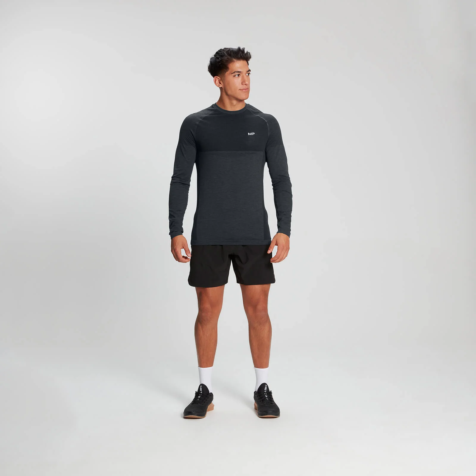 Miesten MP Essential Long Sleeve Seamless -t-paita − Carbon Marl - XS Image 1