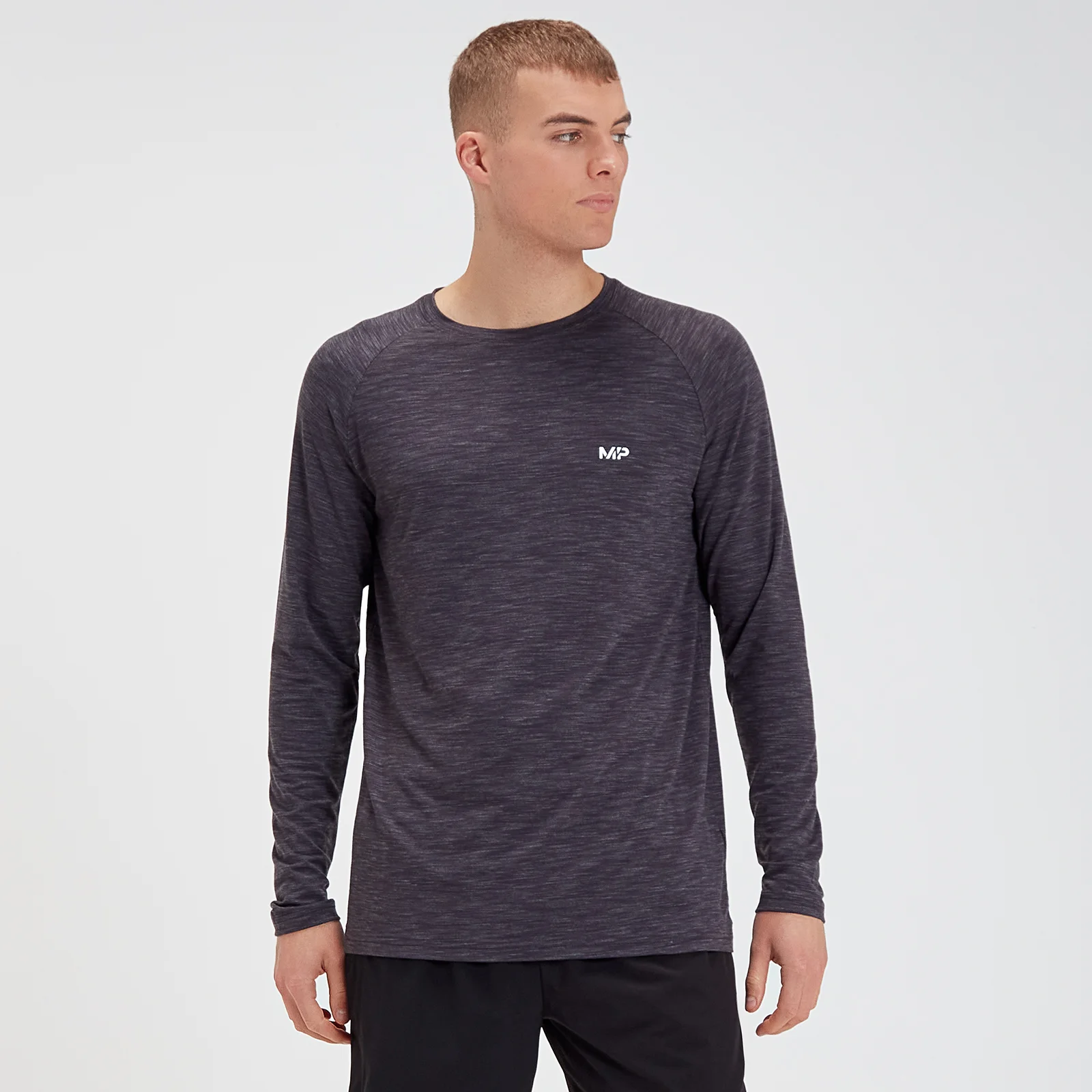 MP Performance Long-Sleeve T-paita - Musta Marl - XS Image 1