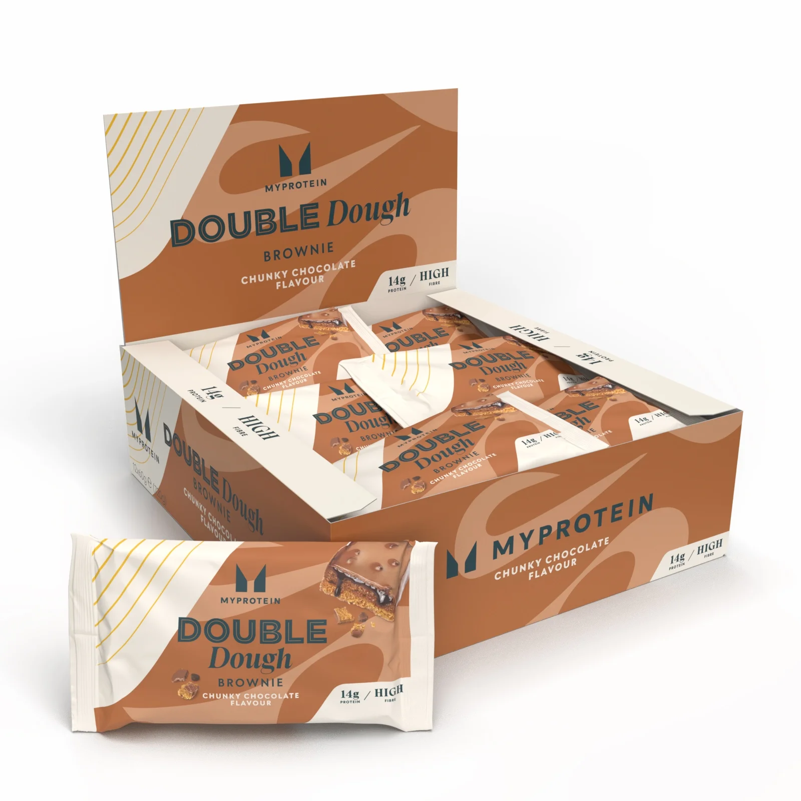 Double Dough Brownie - 12 x 60g - Chunky Chocolate Image 1
