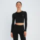 Naisten MP Shape Seamless Long Sleeve Crop Top − Musta