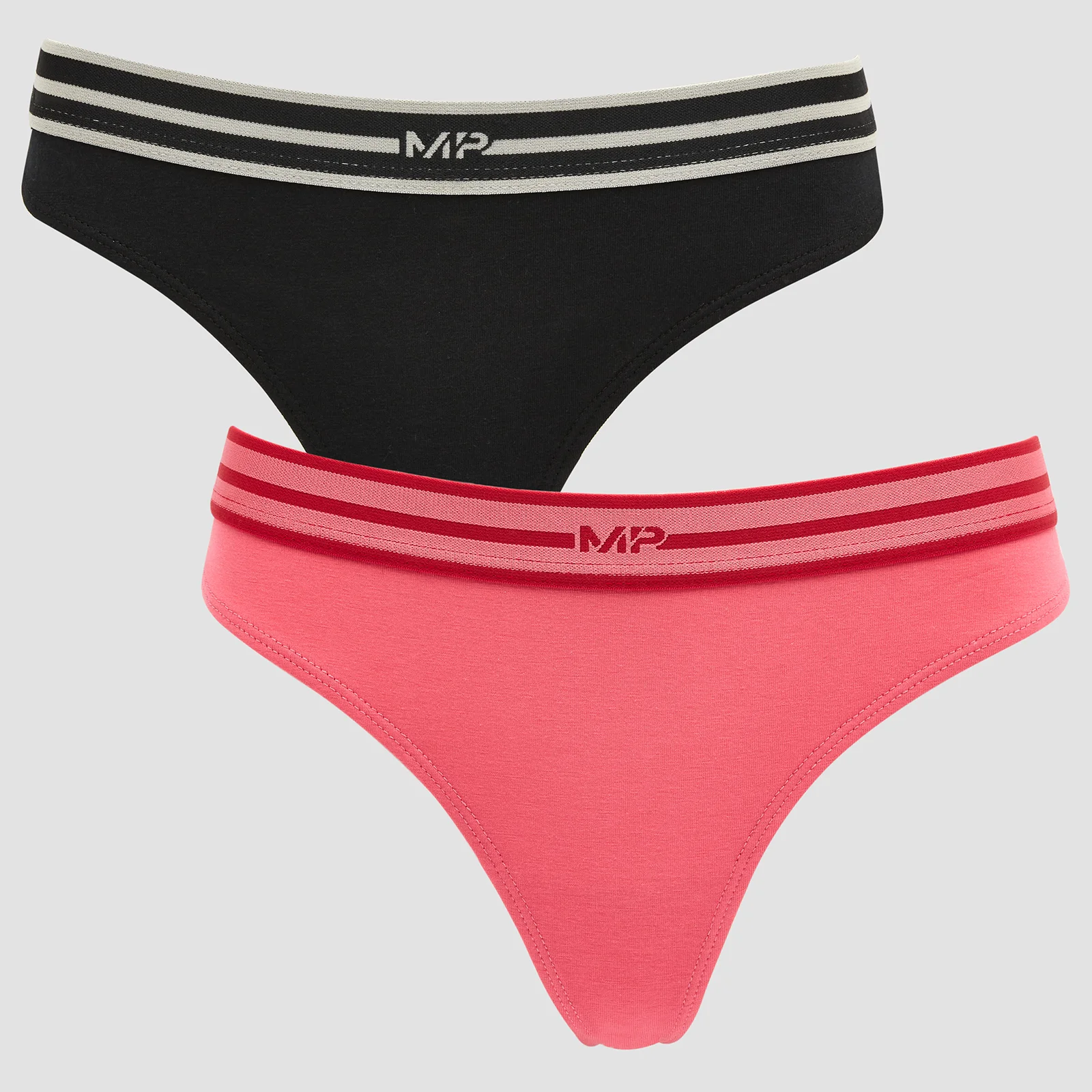Naisten MP Limited Edition Impact Essentials Thong (2 kpl:n pakkaus) – Musta/Pinkki - XXS Image 1