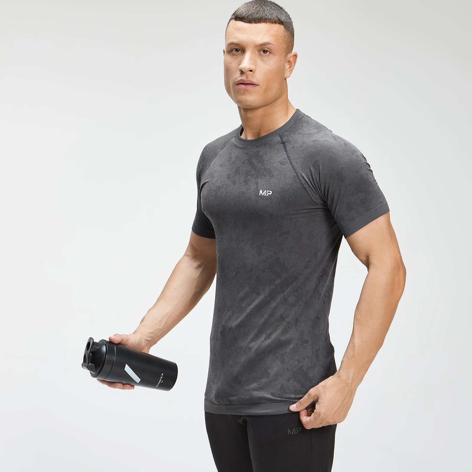 MP Miesten Essential Seamless Graphic Graphic Short Sleeve T-paita - Musta - XXS Image 1