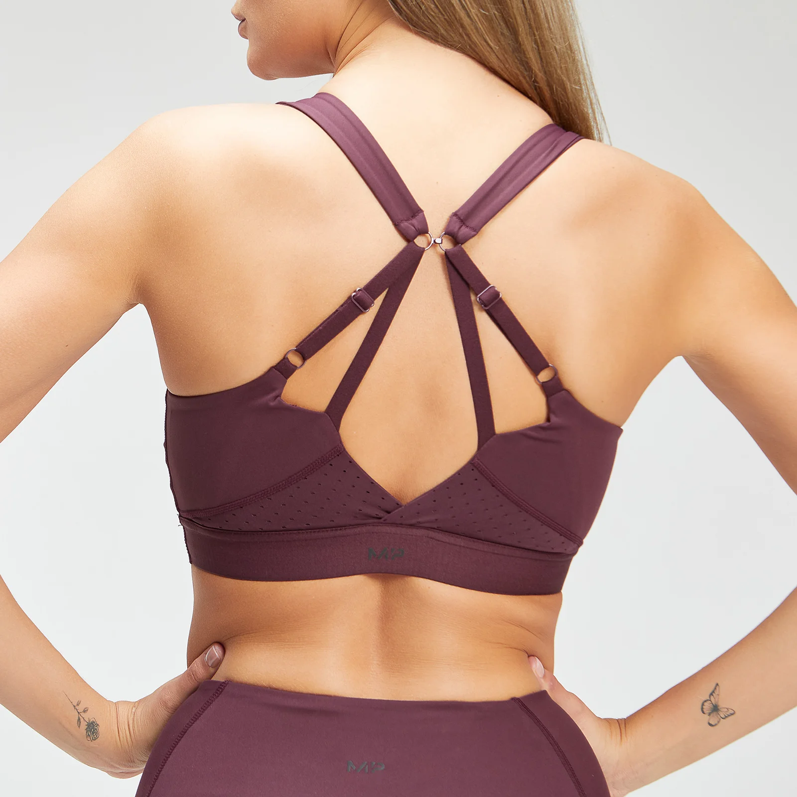 MP Women's Power Ultra Sports Bra - Port/Musta - XXS Image 1