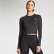 MP Women's Essentials Training Dry Tech Long Sleeve Crop Top - Musta