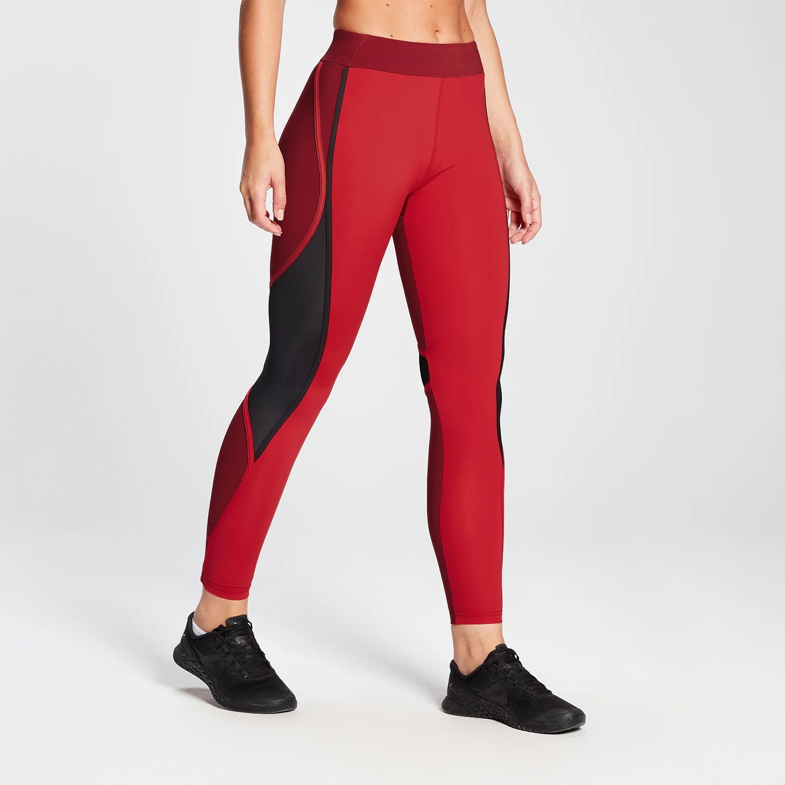 MP Naisten Engage Colour Block Leggingsit - Danger/Viini - XXS Image 1