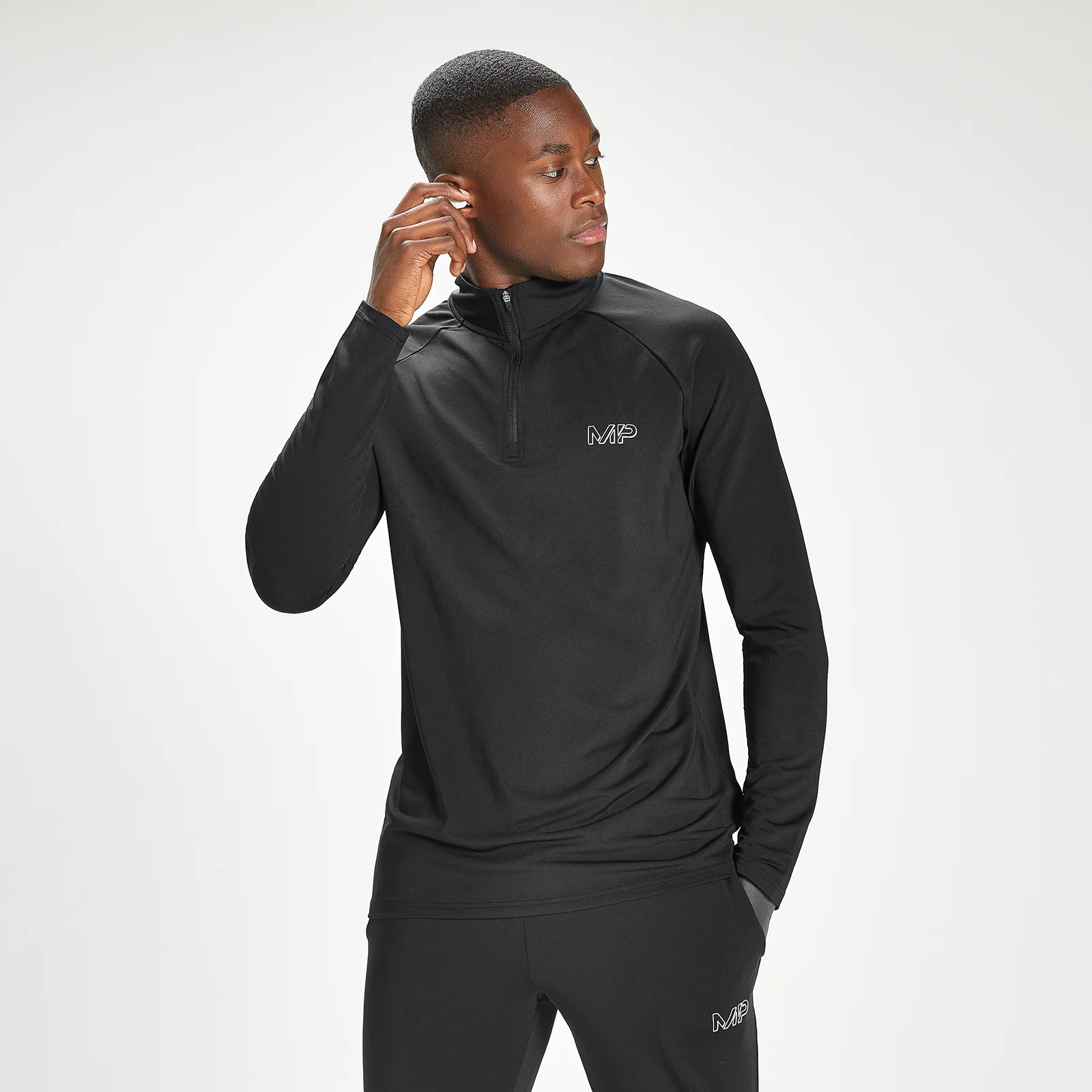 MP Miesten Infinity Mark Graphic Training -1/4-vetoketjullinen pusero - musta - XXS Image 1