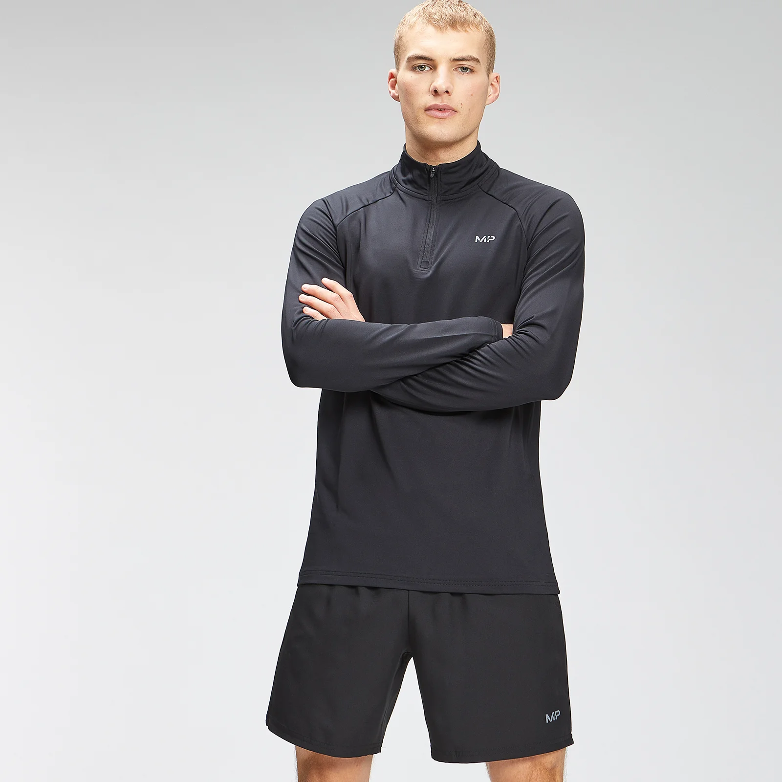 MP Miesten Repeat Graphic Training 1/4 Zip - Musta - XXS Image 1