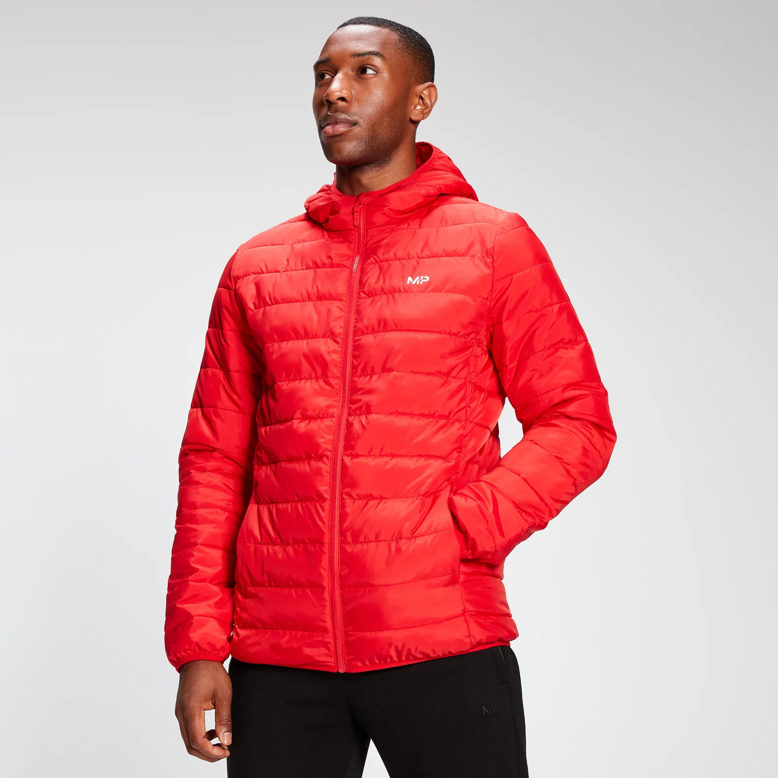 MP Men's Lightweight Hooded Packable Puffer Jacket - Danger - XXS Image 1