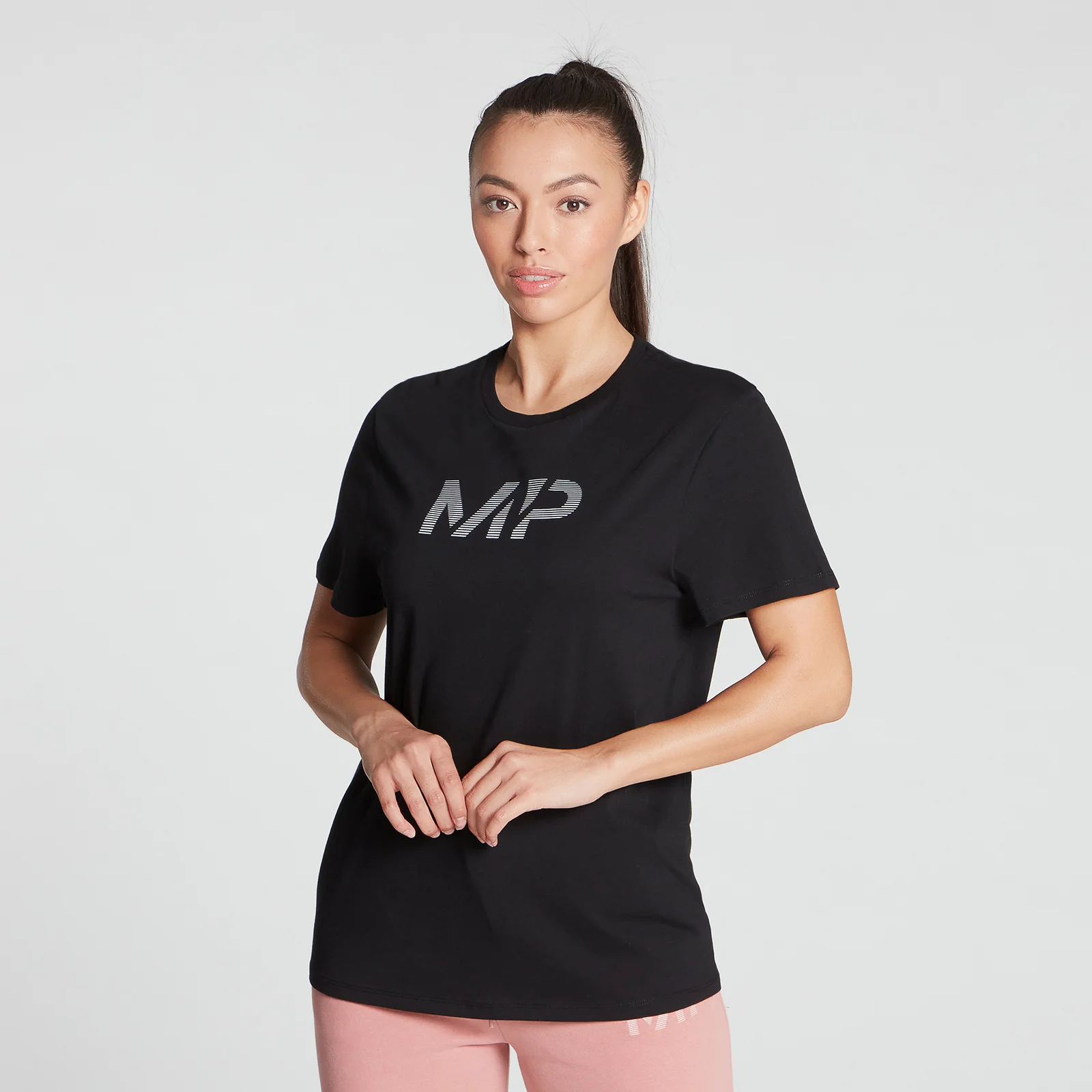 MP Women's Gradient Line Graphic T-Shirt - Black - XXS Image 1