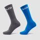 Miesten MP Crayola -nilkkasukat (2 parin pakkaus) – Cadet blue/Outer space grey