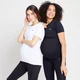 Naisten lyhythihainen MP Power -äitiystoppi, monipakkaus - Musta/valkoinen