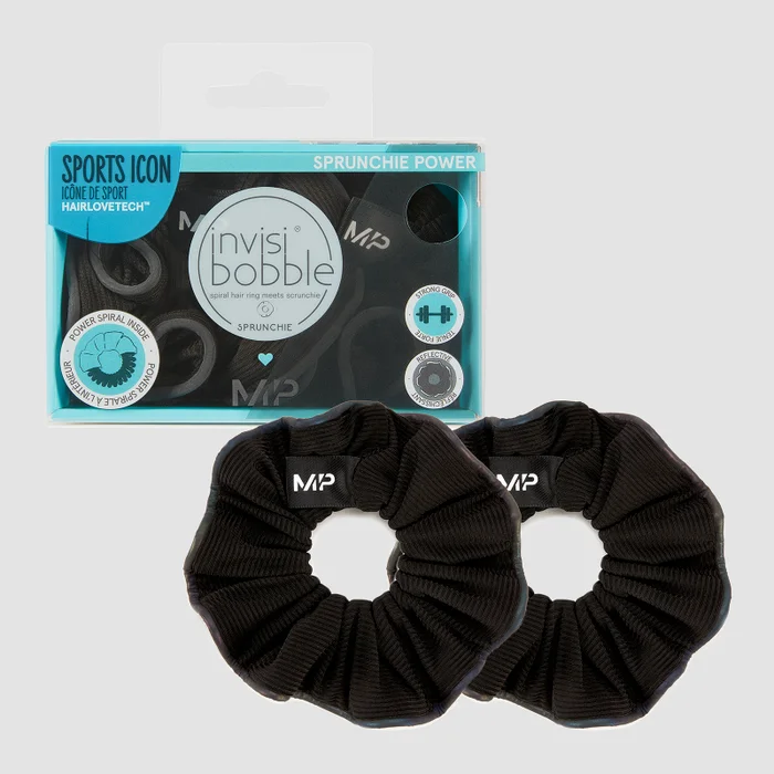 Heijastava MP X Invisibobble® Power -hiusnauha – Musta - KAHDEN PAKKAUS