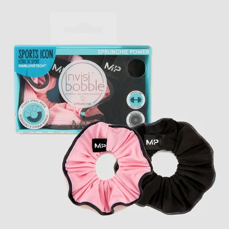 Heijastava MP X Invisibobble® Power -hiusnauha - Musta/vaaleanpunainen - KAHDEN PAKKAUS