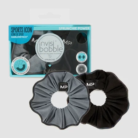 Heijastava MP X Invisibobble® Power -hiusnauha - Musta/jäänsininen - KAHDEN PAKKAUS