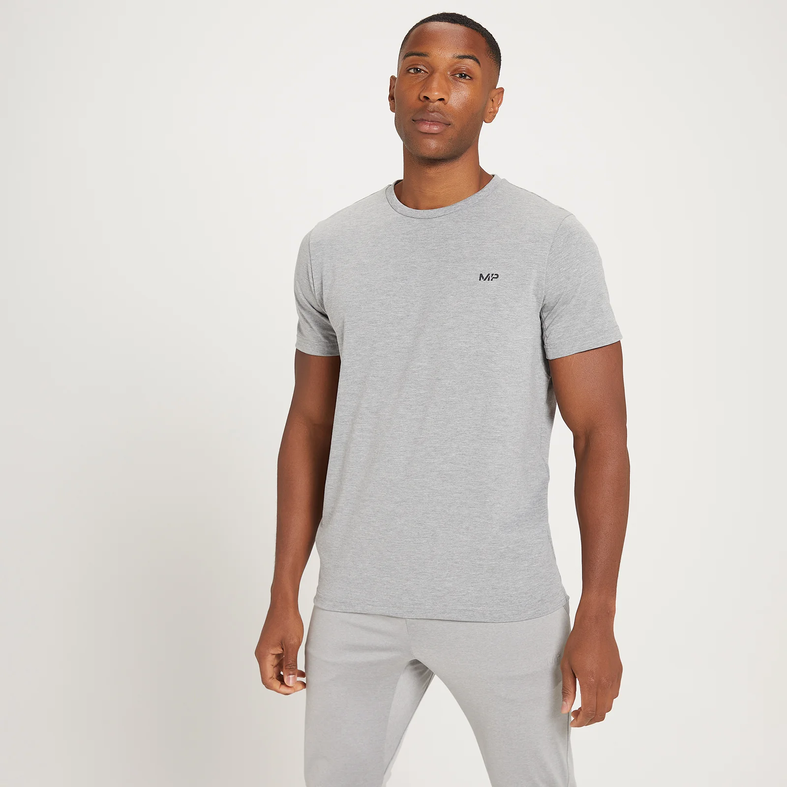Miesten lyhythihainen MP Adapt Drirelease Grit Print -T-paita - Myrskynharmaa marli - XXS Image 1