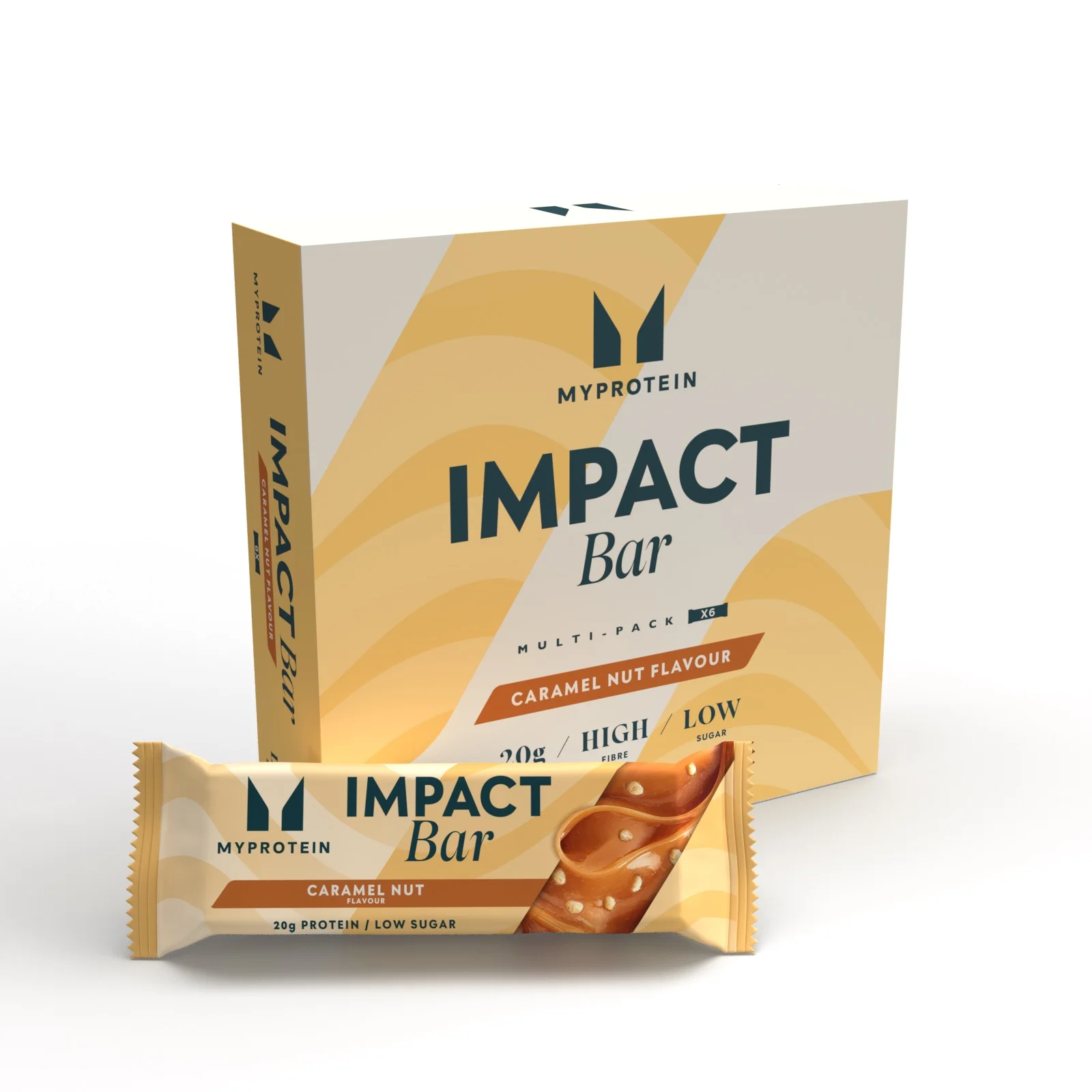 Impact Protein Bar - 6 x 64g - Caramel Pähkinä Image 1