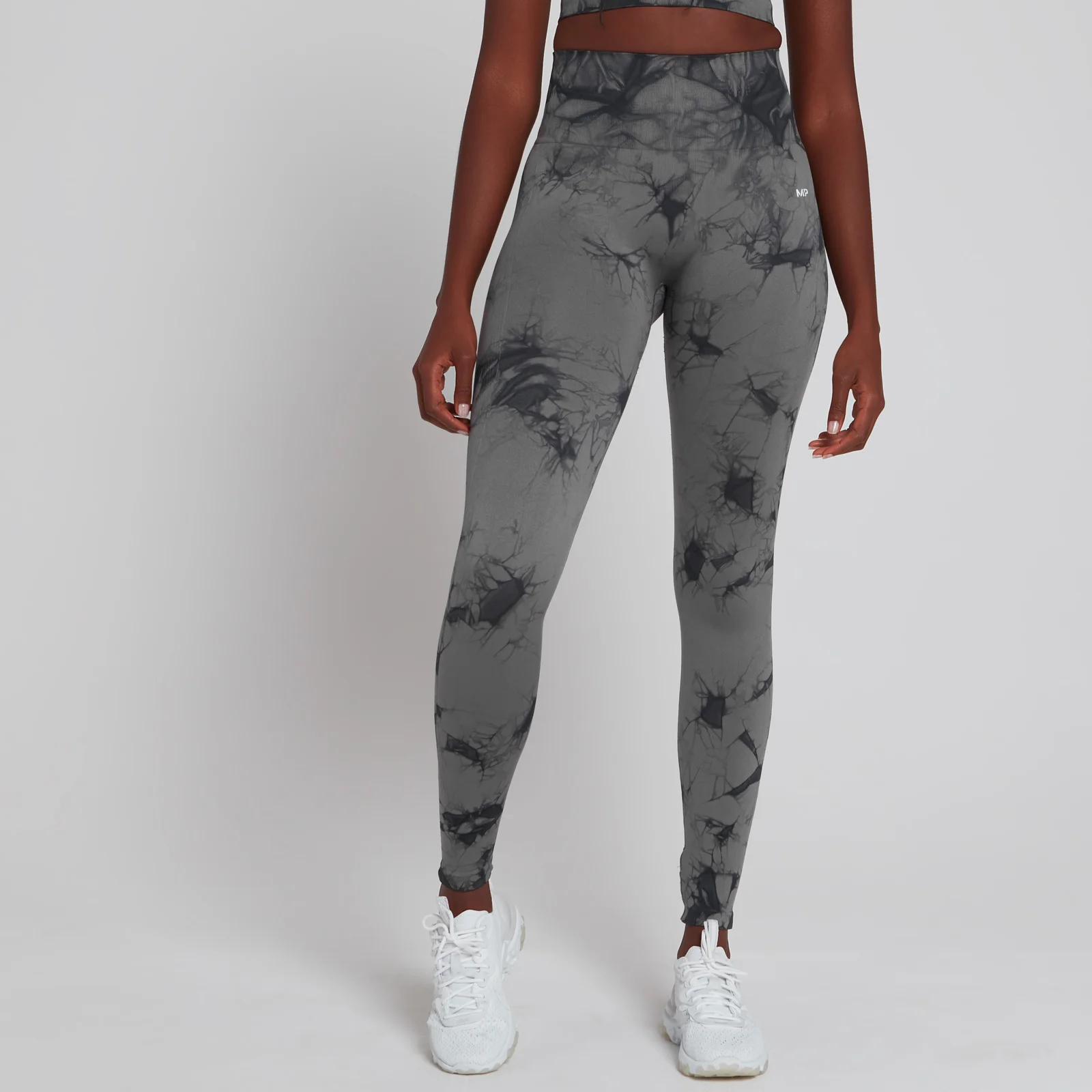 Naisten saumattomat MP Shape Ultra -leggingsit - Musta batiikkivärjäys - XXS Image 1