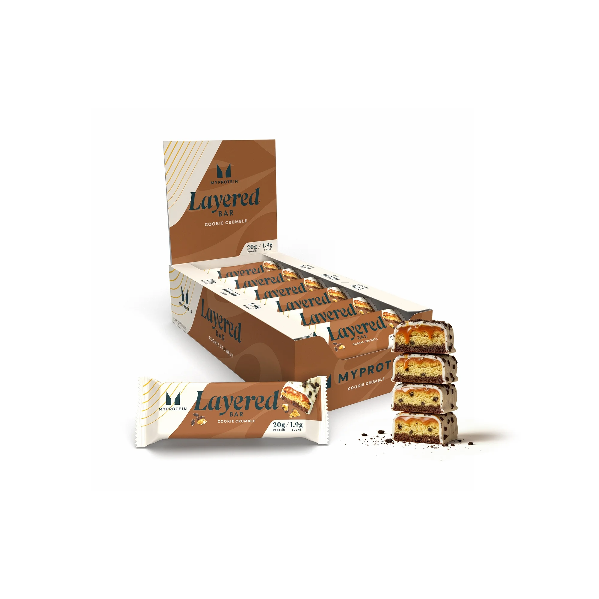 6 Layer Bar proteiinipatukka - 12 x 60g - Cookie Crumble Image 1