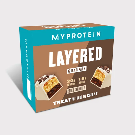 6 Layer Bar proteiinipatukka - 6 x 60g - Cookie Crumble - NEW