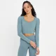 MP Women's Power Open Back Crop Top - Ocean Blue - Kivensininen