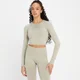 Naisten lyhyt saumaton pitkähihainen MP Shape -toppi – Soft grey