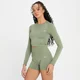 Naisten lyhyt saumaton pitkähihainen MP Shape -toppi – Washed jade