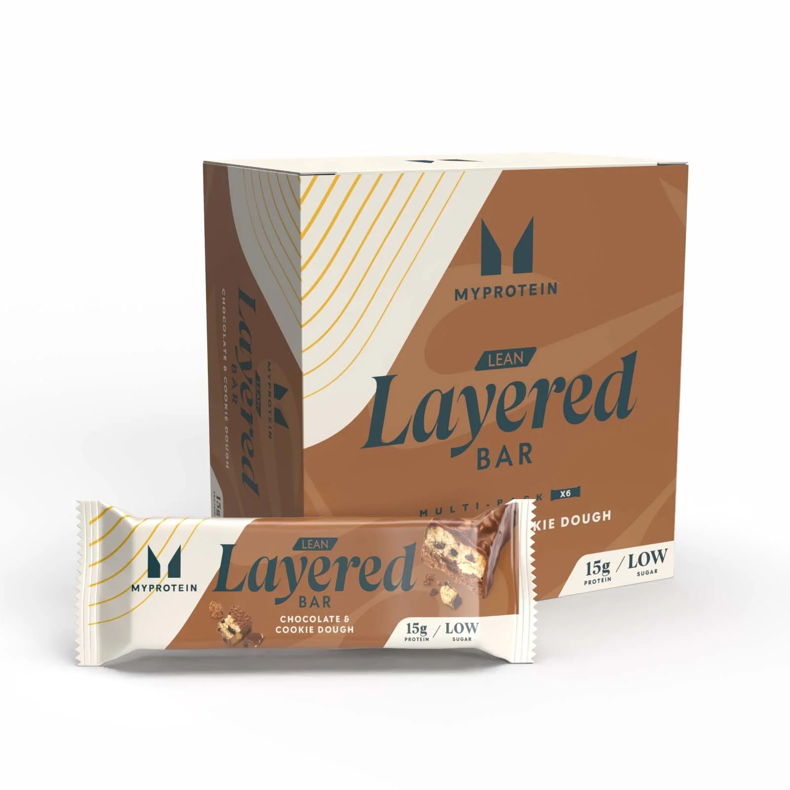 Lean Layered Bar - 6 x 40g - Chocolate and Cookie Dough Image 1