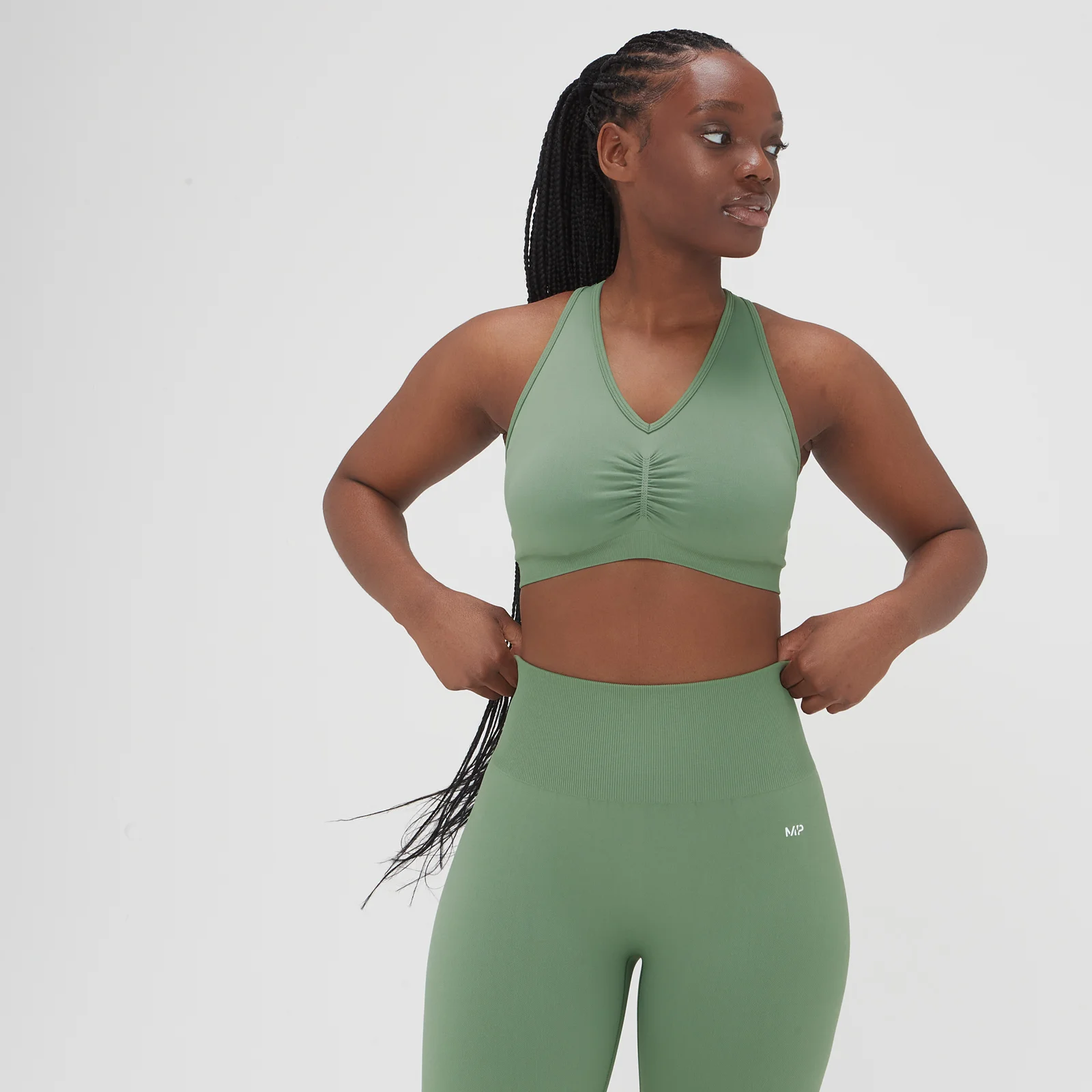 Naisten haalistetut saumattomat MP-rintaliivit – Haalea jade - XS Image 1