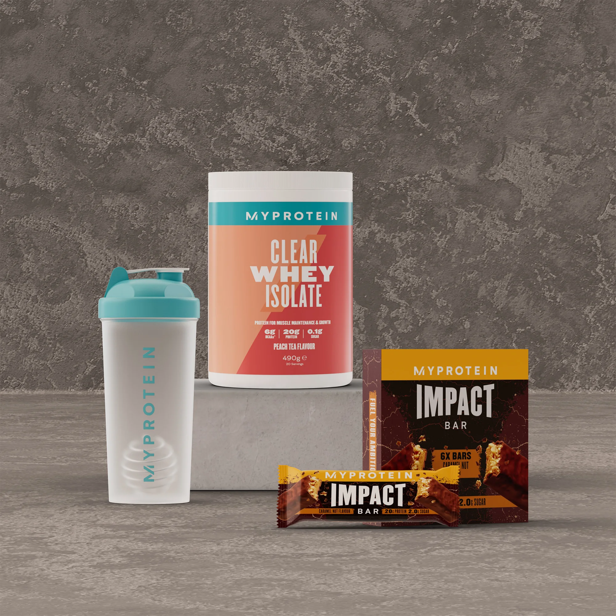 Clear Protein Starter Pack - Dark Chocolate Sea Salt - Peach Tea Image 1