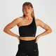 Naisten MP Tempo Rib -saumattomat asymmetriset rintaliivit – musta
