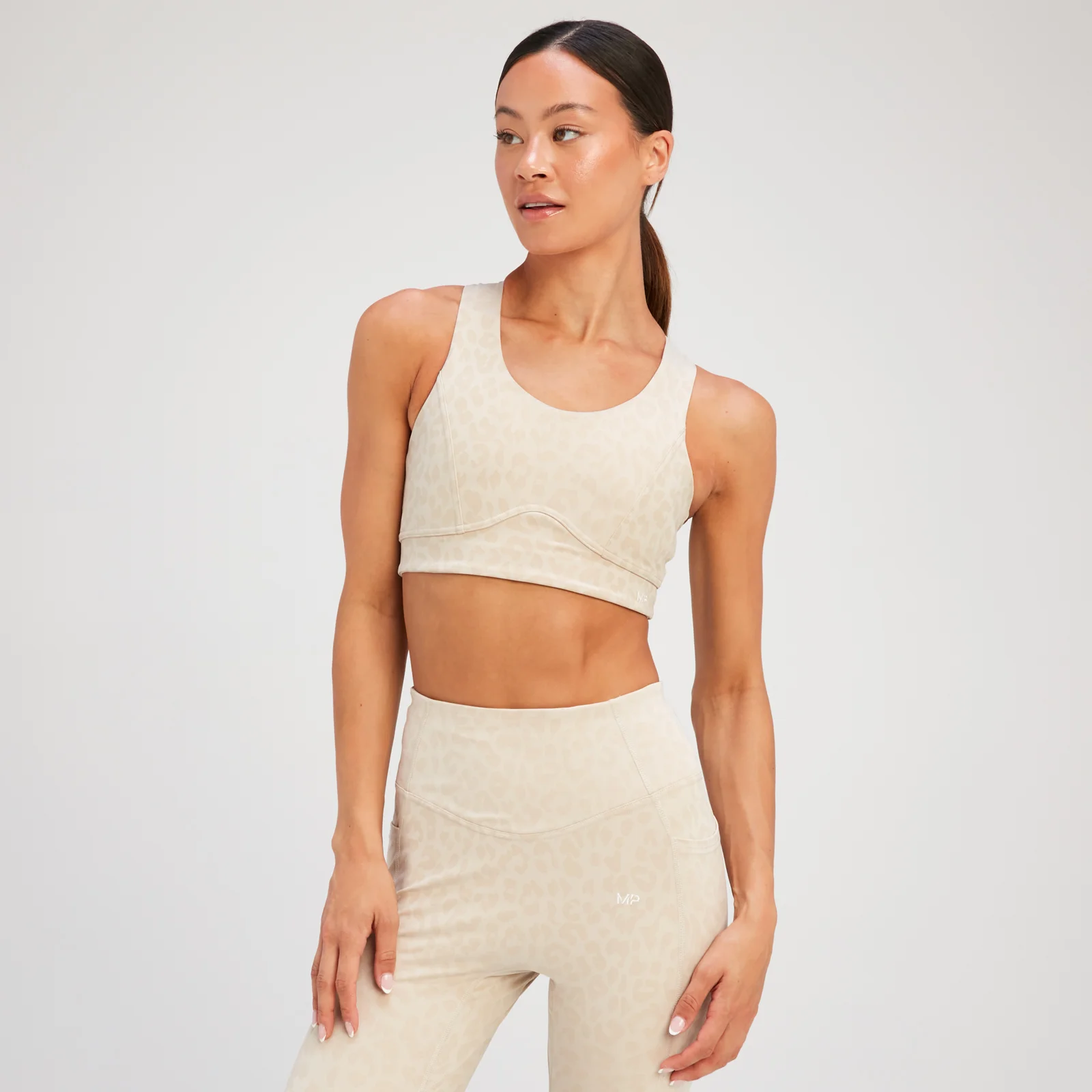 Naisten MP Tempo Animal -urheilurintaliivit – harmaa canvas - XS Image 1