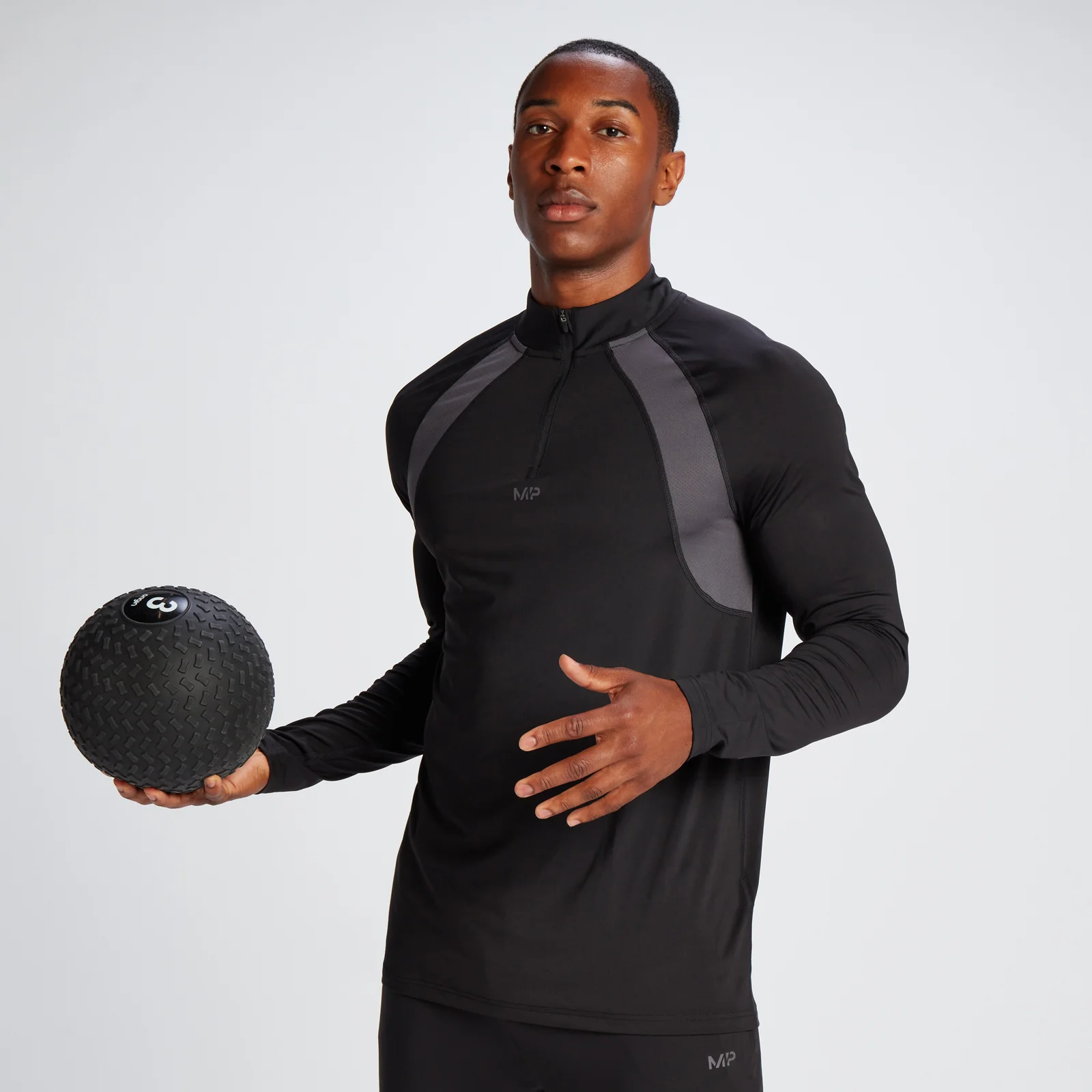 Miesten MP Tempo -paita neljäsosavetoketjulla – musta - XXS Image 1