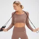 Saumaton pitkähihainen MP x Tatiana Crop Top – pähkinänvärinen