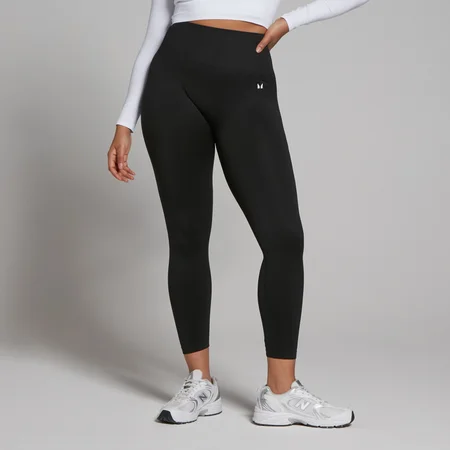 Naisten saumattomat 7/8-pituiset MP Shape -leggingsit – mustat