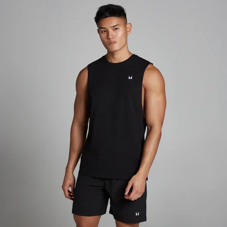 Miesten MP Rest Day -tanktoppi syvillä käsiaukoilla – musta