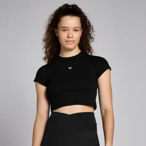 Naisten lyhythihainen ja lyhennetty MP Body Fit Basics -t-paita – musta - Size XL