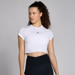 Naisten lyhythihainen ja lyhennetty MP Body Fit Basics -t-paita – valkoinen - Size XL