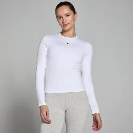 Naisten pitkähihainen MP Body Fit Basics -t-paita – valkoinen