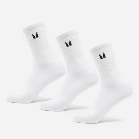 Pitkät MP Unisex -sukat (3 paria) – valkoiset