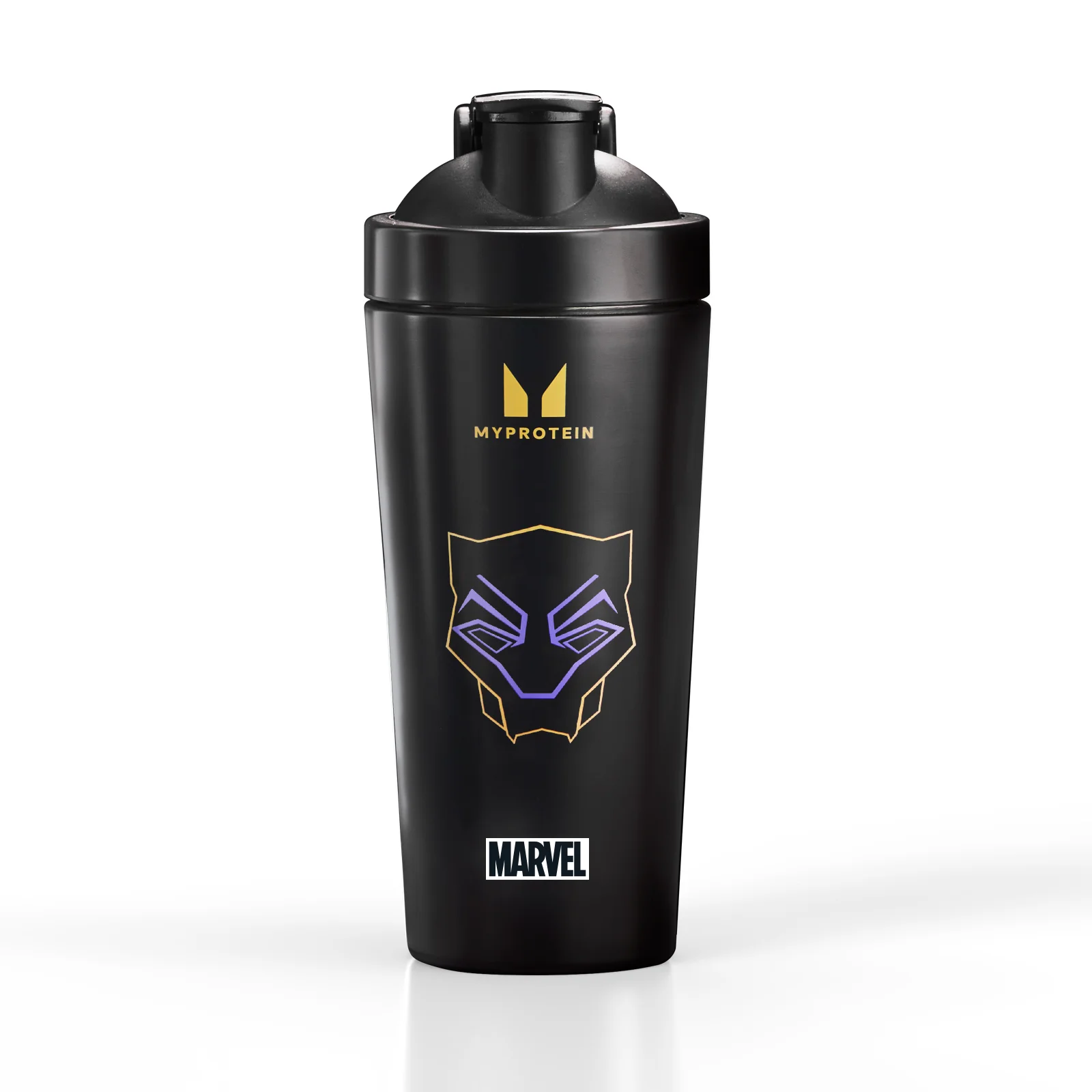 Kierrätysmetallista valmistettu Myprotein Black Panther -juomasekoitin – Musta Image 1