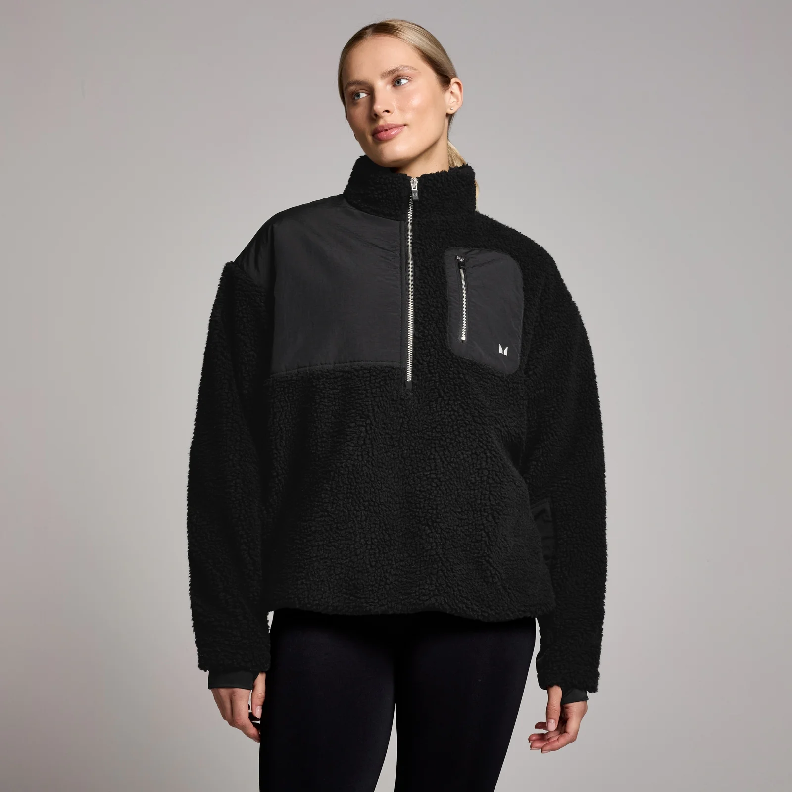 Naisten kudottu MP Tempo Studio Borg -takki – musta - XS Image 1