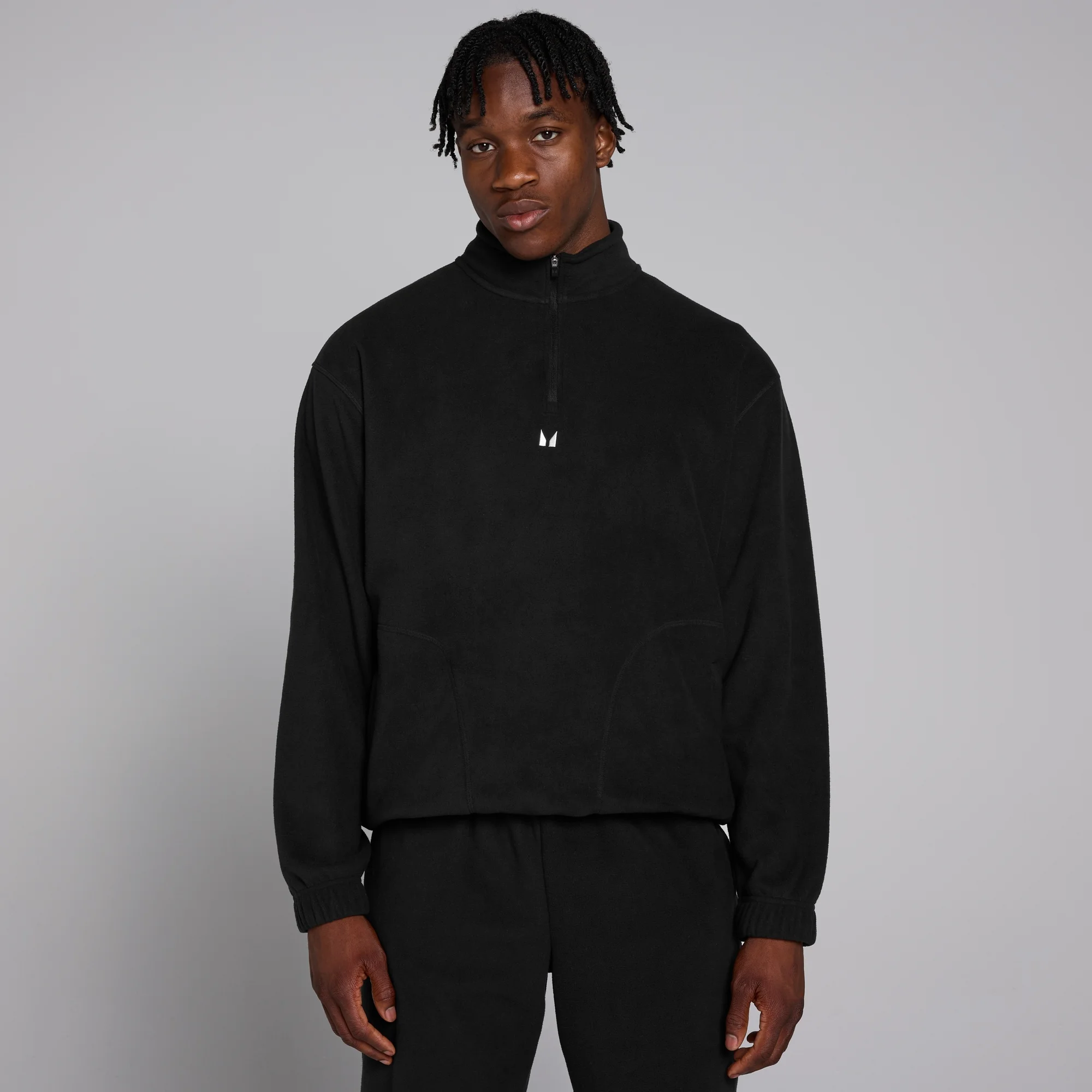 Miesten MP-fleecepusero 1/4-vetoketjulla - musta - L Image 1